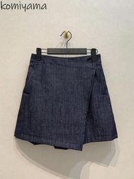 Calças femininas soltas confortáveis shorts saias femininas 2024 primavera verão denim ropa mujer japão casual ins curto femme roupas
