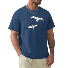 Men's Polos Seagulls T-shirt Tops Animal Prinfor Boys Anime Oversized T Shirt Men