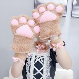 Anime Cosplay Cartoon Big Cat Gloves Winter Sexy Keep Warm Cute Lovely Plus Velvet Thicken Japanese Style Performance Props Five F293G