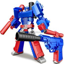 Transformation toys Robots Kids Creative Mini plastic gun deformable Model robot gun deformation warrior figurine robot toy gift for children 2400315