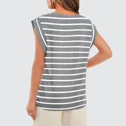 Women's Blouses Loose Fit T-shirt Striped Color Block Tank Top Casual Tee Shirt O-neck Raglan Sleeve Streetwear Summer Fashion