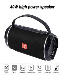 TG116C 40W TWS Outdoor Waterproof Portable High Power Bluetooth Speaker Wireless Sound Column Subwoofer Music Center 3D Stereo R H2107771