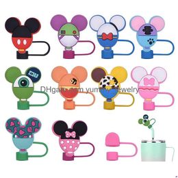 Drinking Sts 10Colors Baby Girl Mouse Sile St Toppers Accessories Er Charms Reusable Splash Proof Dust Plug Decorative 8Mm/10Mm Drop D Otlc7