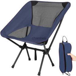 Camp Furniture Outdoor Portable Folding Chair Ultralight Camping Chairs Durable Fishing Moon Chair With Back Hiking Picnic Beach Seat YQ240315