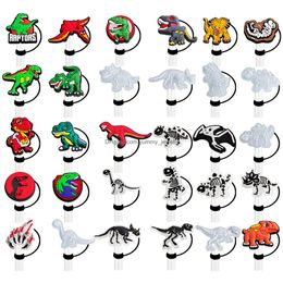 Drinking Sts Childhood Animals Dinosaur Sile St Toppers Accessories Er Charms Reusable Splash Proof Dust Plug Decorative 8Mm/10Mm Drop Otu3S