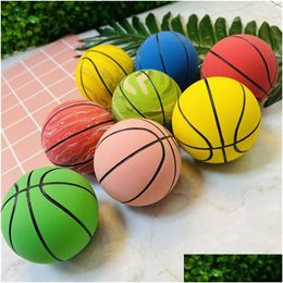 Novelty Items 6Cm Super High Elasticity Mini Rubber Basketball Decompression Hollow Patting Ball Childrens Toys Model Ornaments Drop Dha8M