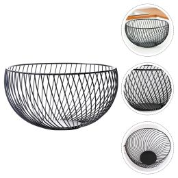 Baskets 1Pc Wire Basket Round Storage Basket Personalized Egg Storage Holder (Black) Fruit