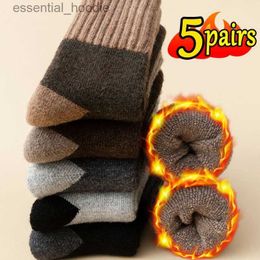 Men's Socks Winter Warm Mens Wool Women er Thicker Solid Merino Wool Against Cold Snow TerryC24315