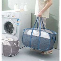 Baskets Mesh Laundry Popup Hamper Laundry Baskets with Durable Handles Lightweight Foldable Laundry Basket for Laundry Room or Travel