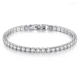 Strand S925 Sterling Silver Created Crystal Gemstone Bangle Charm Wedding Bracelet Fine Jewelry Wholesale