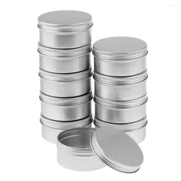 Makeup Brushes 10pcs 150ml Empty Cosmetic Pots Lip Container Jar Silver Aluminium Tins