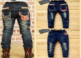 DIIMUU Jeans da ragazzo adolescente Abbigliamento per bambini Pantaloni in denim con vita elastica 513 anni Pantaloni lunghi dritti classici casual Y200409312M3749367