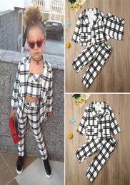 3Pcs Set Kids Baby Girls Clothes Plaid Coat Tops Undercoat Long Pants Outfits275H2235653