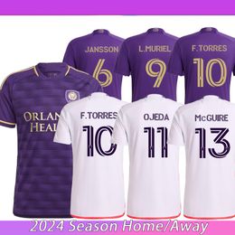 2024 MLS Orlando City SC Soccer Jerseys Man Major League 24 25 Primary Home Purple The Wall Away White Legacy F.TORRES L.MURIEL OJEDA JANSSON football Uniform