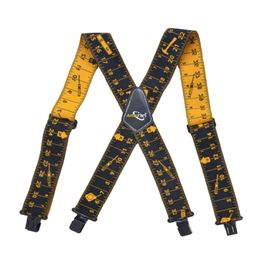 Plus 120cm Length 5cm Wide Adjustable Four Clip-on X- Back Elastic Heavy Duty Braces Suspenders Mens 201028254C