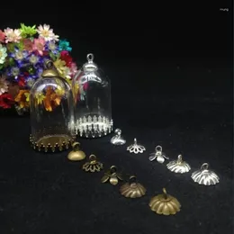 Pendant Necklaces 100sets/lot 30 20mm Tube Bell Glass Globe Crown Tray Beads Cap Vial Diy Bottle Cover Dome Jars Accessories