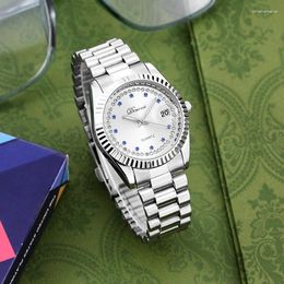 Wristwatches Fashionable Luxurious Starry Diamond Studded Women's Quartz Watch With Steel Strip Waterproof And Luminous Temperament