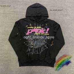 Puff Baskı SP5der Young Thug 555 Angel Hoodie Erkek Kadın Yüksek Kaliteli Ağız Örümcek Web Sweatshirt Pullover 570