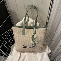 Beach Bags Summer Grass Woven Large Capacity Bag for Women Leisure Design Bag Western Commuting One Shoulder Tote