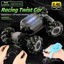 2.4G RC Car Toy Gesture Sensing Twisting Stunt Drift Climbing Car Radio Remote Controlled RC Toys for Children Boys Adults 240308