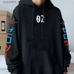 Men's Hoodies Sweatshirts 2023 Anime Darling In The Franxx Hoodie Zero Two 02 Sweatshirts Cozy Tops Sweatsuit Sudadera Felpa Moletom Oversized Pullover Un L240315