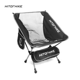 Camp Furniture Hitorhike Camping Chair Outdoor Folding Portable Moon Chair For Picnic Beach Fishing Extended Hiking Seat Garden Ultralight YQ240315