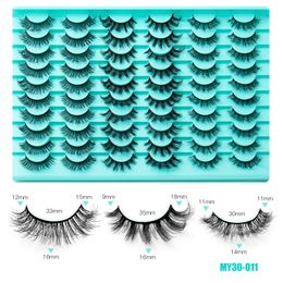 Handmade Reusable Natural Fluffy Lashes Curly Crisscross Multilayer Thick Mink Fake Eyelashes Extensions Full Strip Lashes
