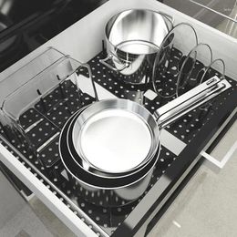 Kitchen Storage Dish Plate Drying Rack Bowl Pot Lid Holder Adjustable Organiser Drawer Separated