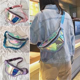 2020 Cool Waist Bags Fashion Belt Bum Bag Waterproof Transparent Clear Punk Fanny Pack Laser Waist Pack for Women Hip Bag243k
