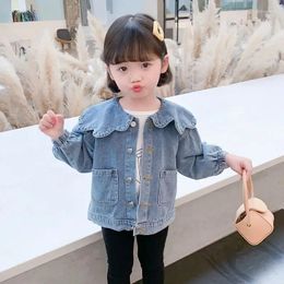 Jackets Spring Autumn Girls Outwear Jacket Toddler Kids Coats Tops Children Clothing Fashion Pocket Single-breasted Denim