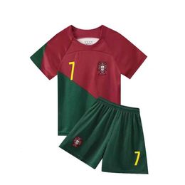 22-23 Portugal Home No. 7 Cristiano Ronaldo National Team Football Kit Mens Jersey Childrens Shirt 14-2XL