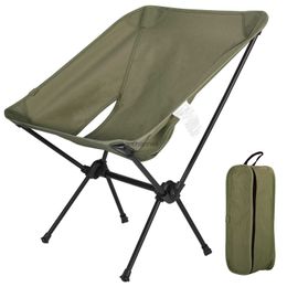 Camp Furniture Portable Folding Camping Chair Outdoor Moon Chair Collapsible Foot Stool For Hiking Picnic Fishing Chairs Seat Tools YQ240315