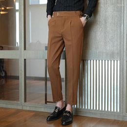 Men's Suits 2024 Spring High Quality Business Suit Trousers /Male Slim Fit Solid Color Leisure Dress Pants Homme 29-38