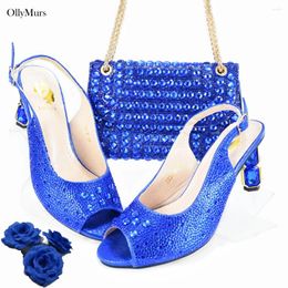 Dress Shoes Nigerian Summer Rhinestone Women And Bag Set INS Selling Special Design Crystal Sandal With For Party