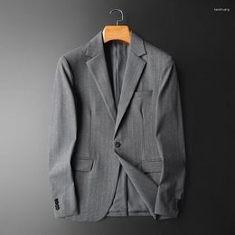 Men's Suits 2024 Spring And Autumn High Quality Fashion Handsome Trend Vertical Bar Suit Casual Four Seasons Coat M-4XL