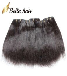 100 Malaysian Hair Weaves Human Hair Weft Hair Extensions 830inch 3pcslot Yaki Natural Color BellaHair5341351