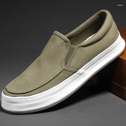 Casual Shoes Autumn Men's Canvas Trendy Solid Colour Round Head Loafers Low-top Soft Bottom Sneakers Zapatillas De Deporte