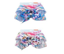 4pcs lot Hair Accessories 8 Large Hair Bows for Girls Print Ribbons Hair Clips with Rhinestone Jojo Bowknot Kids Hairgrips277f2674501
