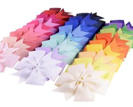 New 30 Colors Girl Hair Bows Solid Colors 6 inch Bow Design Girl Clippers Girls Hair Clips Hair Accessory6362914