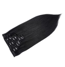 top quality 70gram lot silky straight clip in human hair extensions natural color clip on peruvian hair extentions 8253582