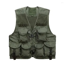 Men's Jackets Unloading Tactical Vest Multi Pocket WaistCoat Outdoor Pographer Hiking Mesh Worker Sleeveless