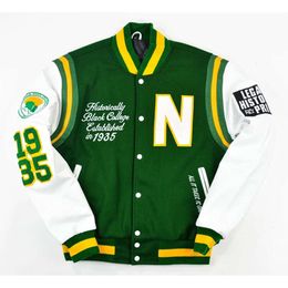 Университетская зеленая шерстяная боди из белой натуральной кожи с рукавами по индивидуальному заказу Бейсбольная куртка Letterman 94