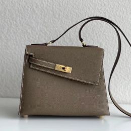 Shoulder Designer Hand-Made All Handbag With Imported Epsom Leather French Wax Thread Sewn Gold Mini Diagonal Bag