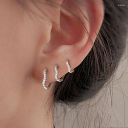Hoop Earrings 1PC Crystal Zirconia Inlaid Ear Hoops For Men Women Design Jewelry