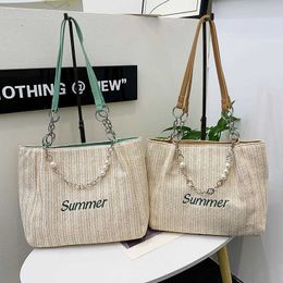 Beach Bags Straw Bag Women's Large Capacity Versatile Shoulder Summer Weaving Small Class Commuting Tote Bag
