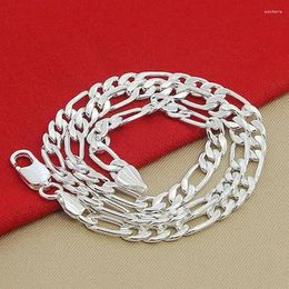 Pendants CHUANGCHENG Sophisticated Statement 925 Sterling Silver 8mm Chain Sideways Luxury Necklace Jewelry