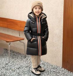 Winter children039s down jacket Girls red fashionable waterproof Youth long warm thick coat Big kids winter clothes 2112223080503