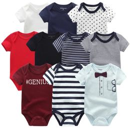 Baby jumpsuit 5-pack baby jumpsuit boys clothing summer high-quality striped newborn Roba Bebe clothing childrens clothing 240315