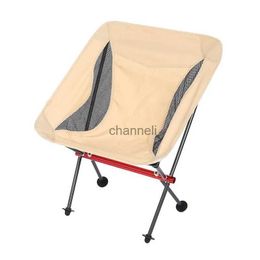 Camp Furniture Outdoor multi-function Aluminium alloy Folding chair leisure beach chair portable ultra light moon chair fishing chair YQ240315