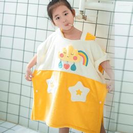 Towel Korean Style Children's Bath Skirt Super Soft Absorbent Home Wearable Beach Swimming Coral Fleece Baby Hooded Cape